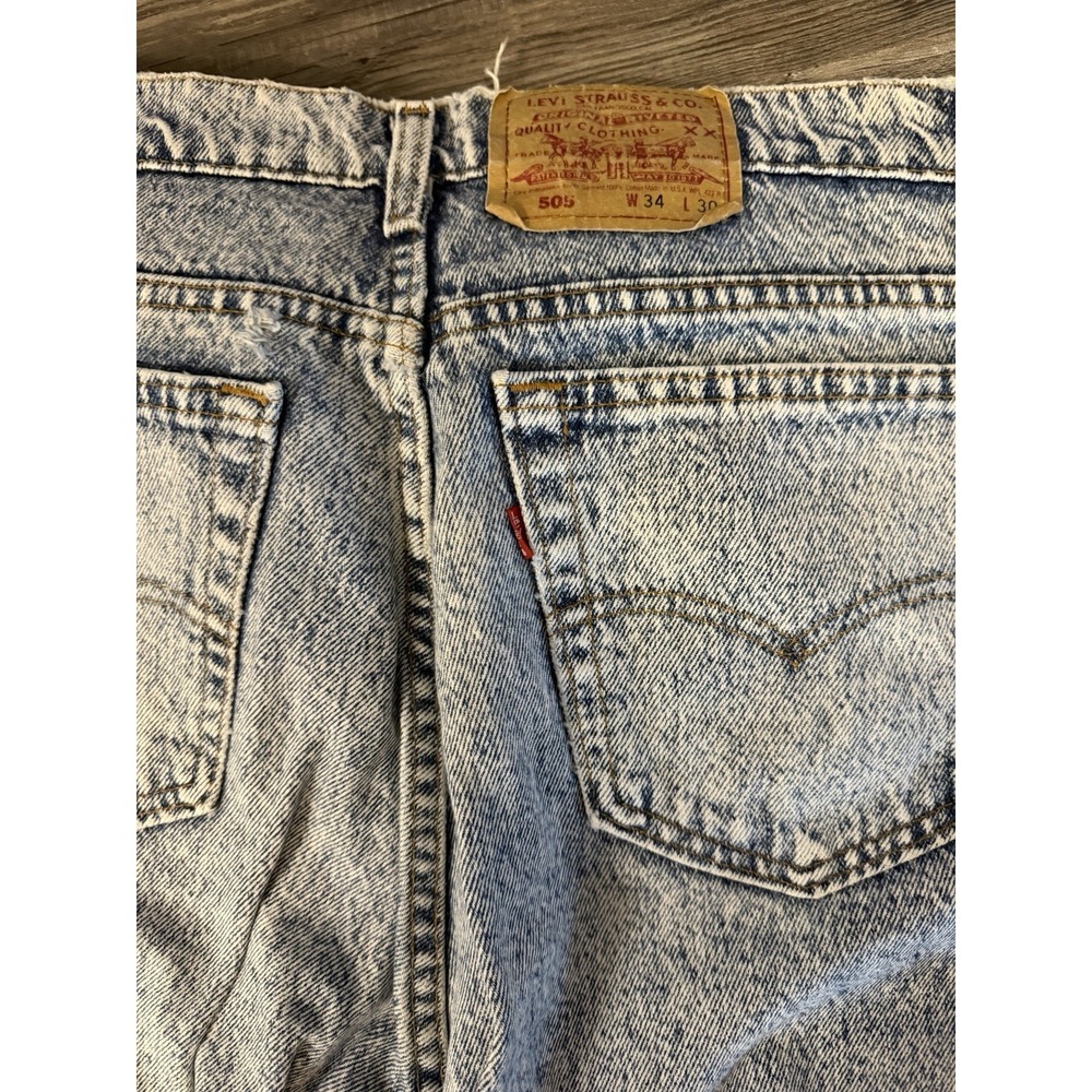 Vintage Levis 505 Acid Wash Jeans Straight Leg 34x30 - Picture 3 of 3